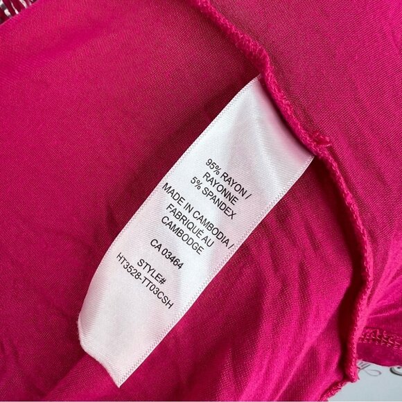 Ricki's tshirt top cold shoulder open pink Fuchsia Feather 🪶 Print Tunic - Picture 8 of 10